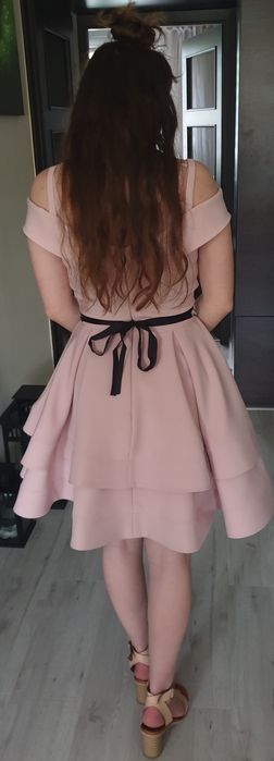 Sukienka wesele/komers rozm. 34 xs pudrowy róż