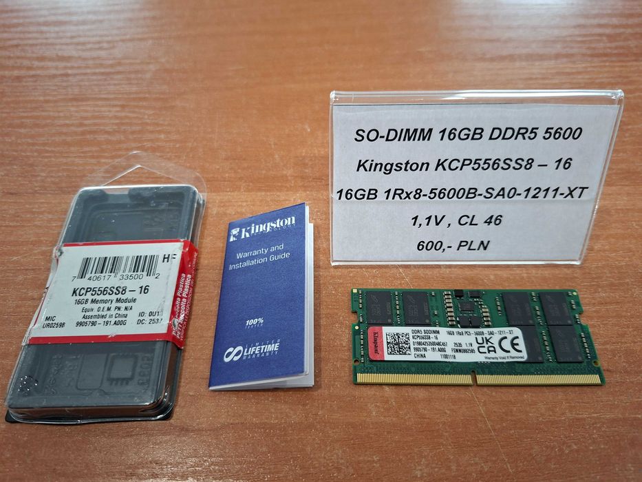 16GB DDR5 5600 So-dimm