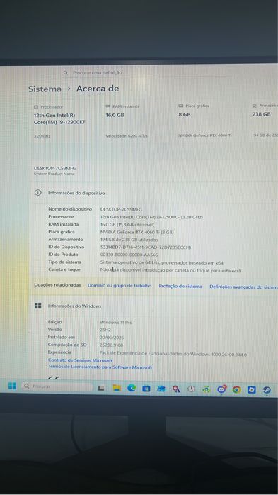 PC Gaming de Alta Gama (i9-12900KF | RTX 4060 Ti | 16GB RAM) + Setup Completo com Volante G923