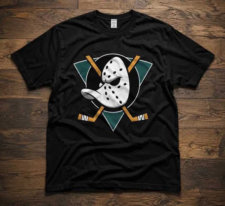 Anaheim Ducks NHL Męski Modny T-shirt Bawełna Logo USA Rozm. 5xl