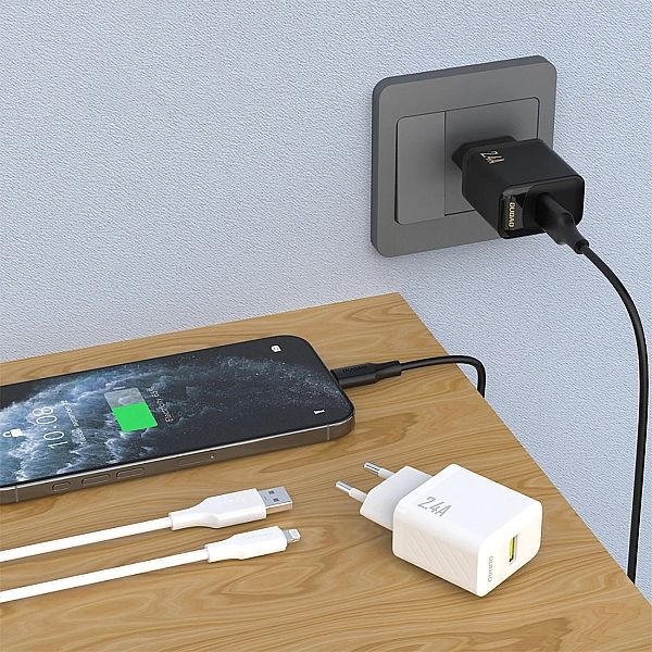 Ładowarka sieciowa Dudao A23LEU 2.4A GaN EU USB-A z kablem USB-A - Lig