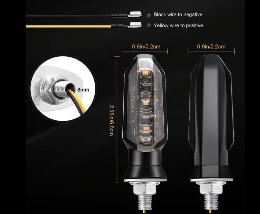 Світлодіодні поворотники для мотоцикла 12 вольт 2шт