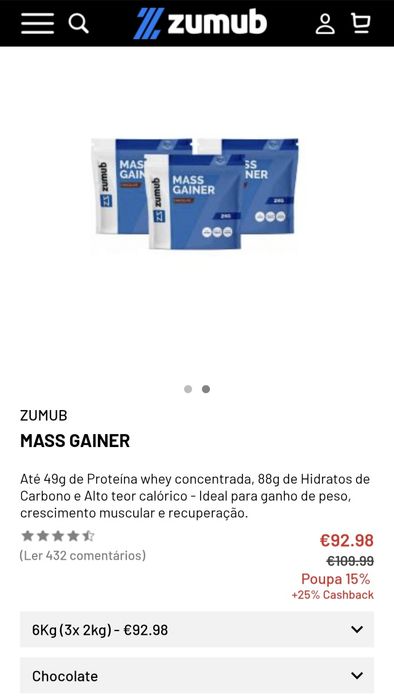 6Kg Mass Gainer Zumub Chocolate