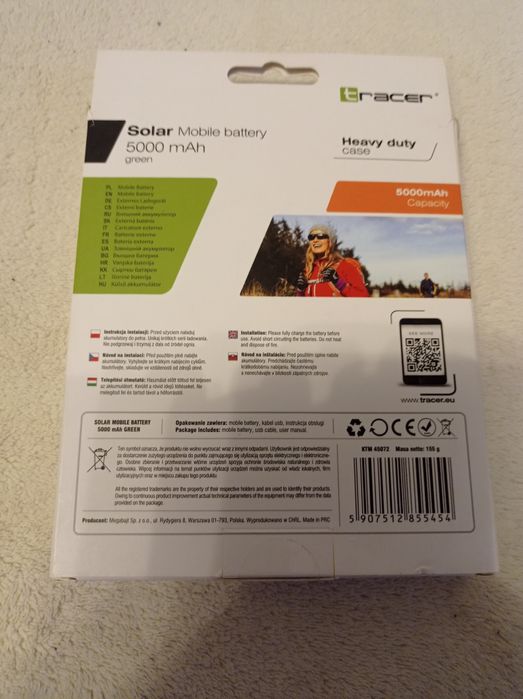 PowerBank z baterią solarna Tracer 5000 mAh