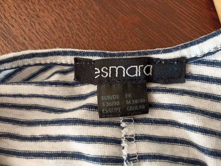 Bluzka na ramiączkach w marynarskie paski len