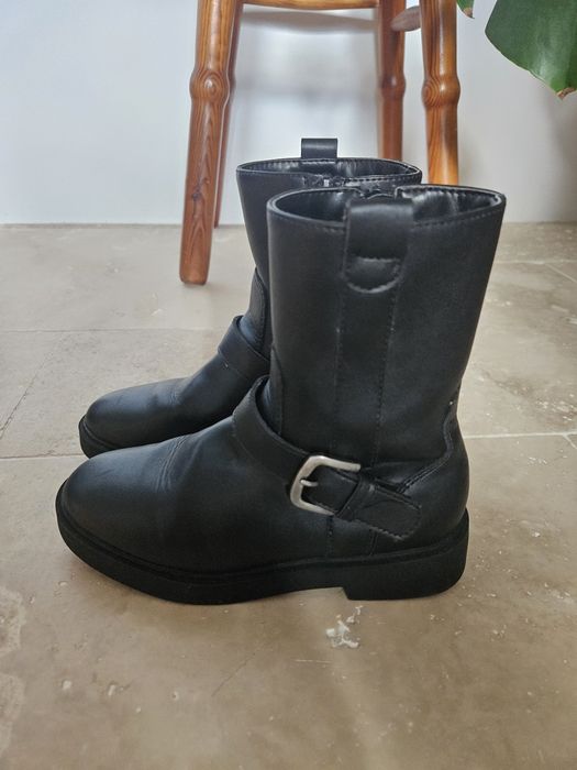 Buty kozaki oficerki skórzane Mango rozmiar 31 dla dziewczynki