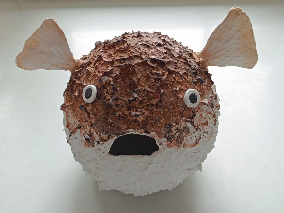 rozdymka ryba duża gipsowa figurka dekoracyjna