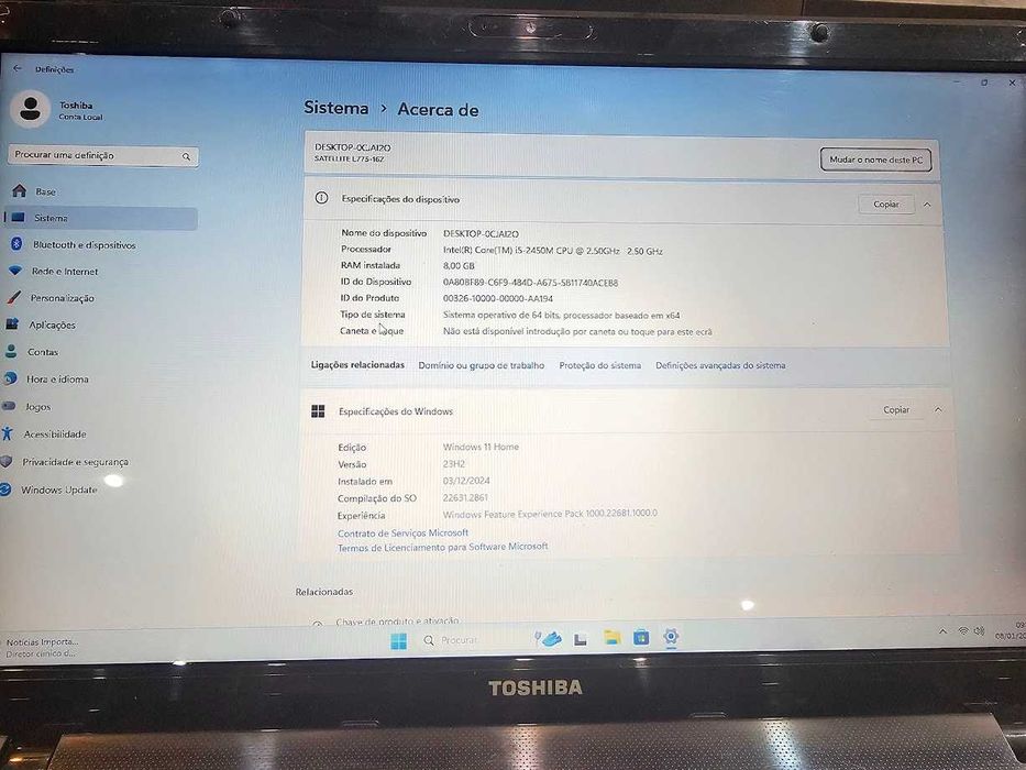 Portatil I5 - Toshiba Sateliite L755 - 17 polegadas