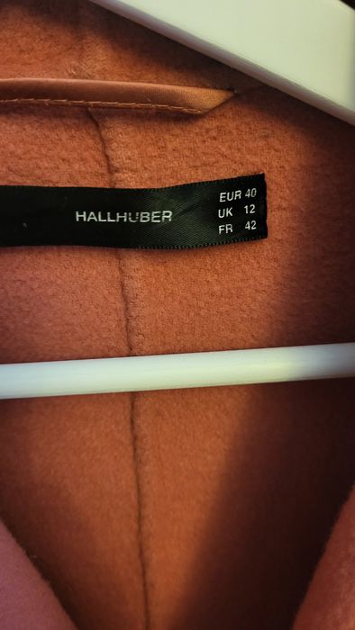 Płaszcz róż przejściowy wełna wiskoza r. 38, 40 Hallhuber