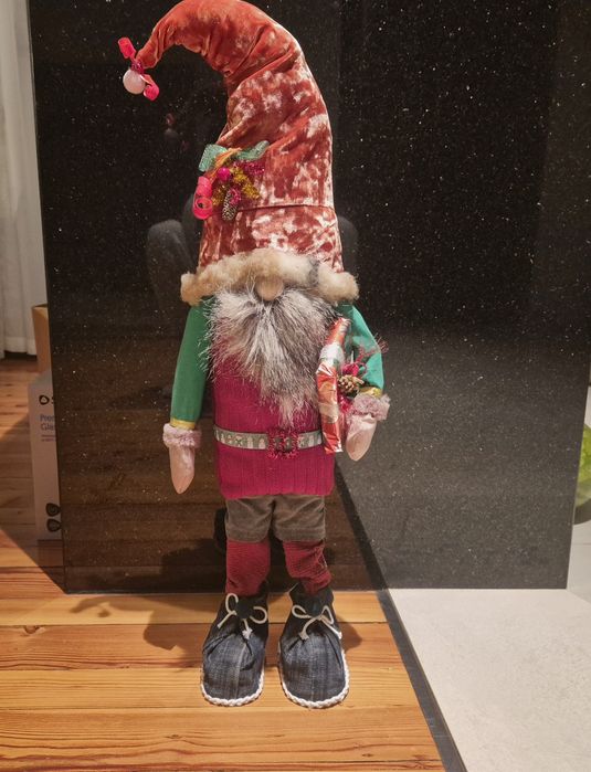 Nowy Duży Krasnal świąteczny skrzat na święta  zimowy krasnolud elf