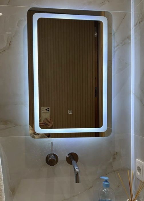 Espelho retangular com led