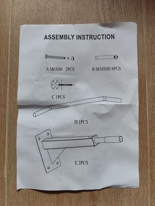 Barra para elevações de fixação à parede