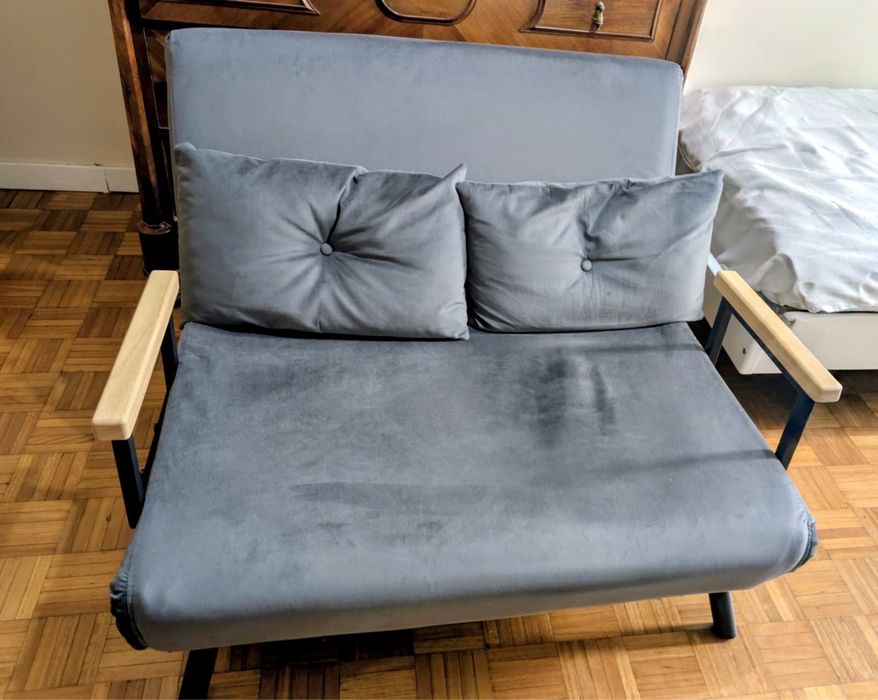 Sofá Cama de 2 Lugares  Cinza