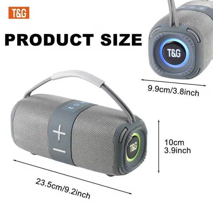 TG668 Coluna Bluetooth Portátil LED TWS FM USB TF 1500mAh