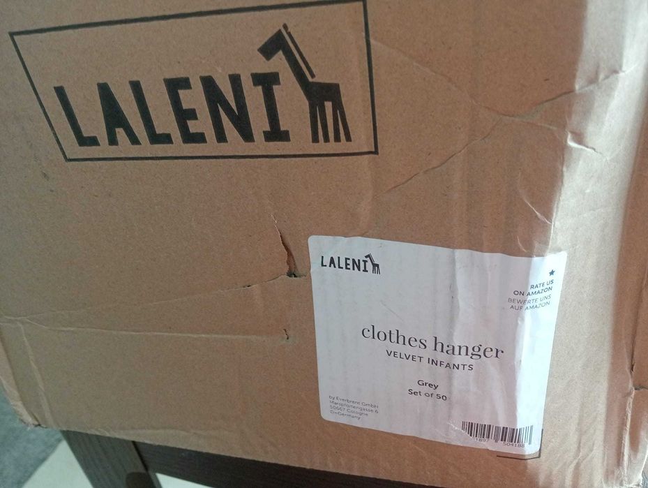 Set 50 Cabides Bebé Veludo Laleni (Novos) – Antiderrapantes Cinza