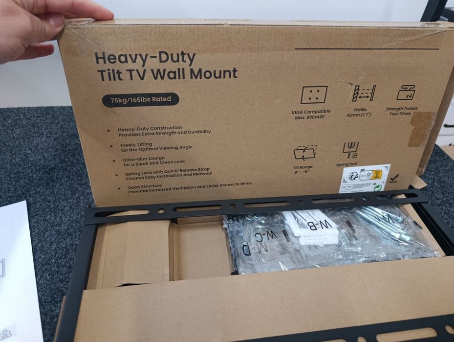 Uchwyt do TV ścienny Solidny Heavy-Duty 43-100" | Tilt (Uchylny) | 75k