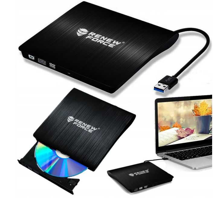 Napęd zewnętrzny CD-R DVD USB 3.0 nagrywarka do laptopa PC  CD i DVD