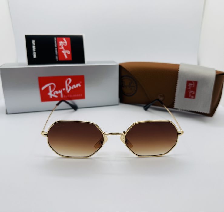Солнцезащитные очки Ray Ban Octagonal 3556 Gold|Brown Gradient