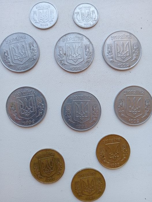 Монети України 1992, 50, 25, 5, 2, 1, 10