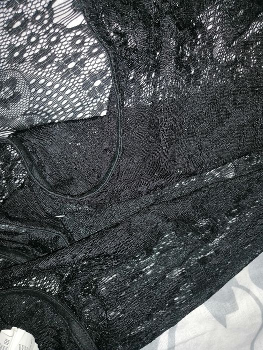 NOWA czarna Koronkowa Ażurowa Kamizelka kamizela ORSAY