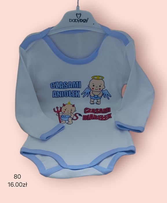 Body z długim rękawem Czasem aniołek czasem diabełek - rozmiar 80