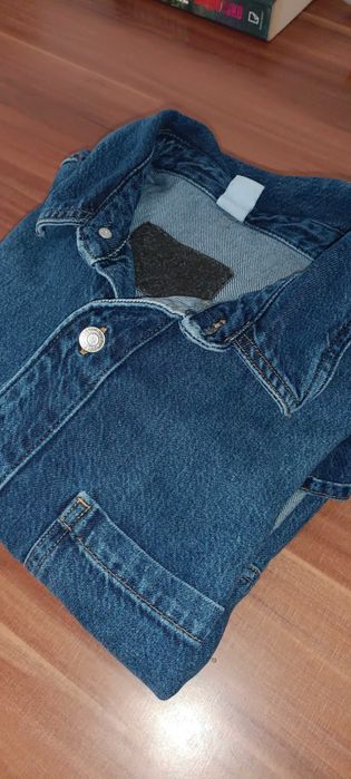 Kurtka jeansowa H&M denim/lyocell M (medium) niebieska