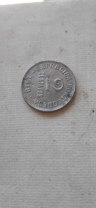 Moeda de 2 centavos 1918 e talheres topázio