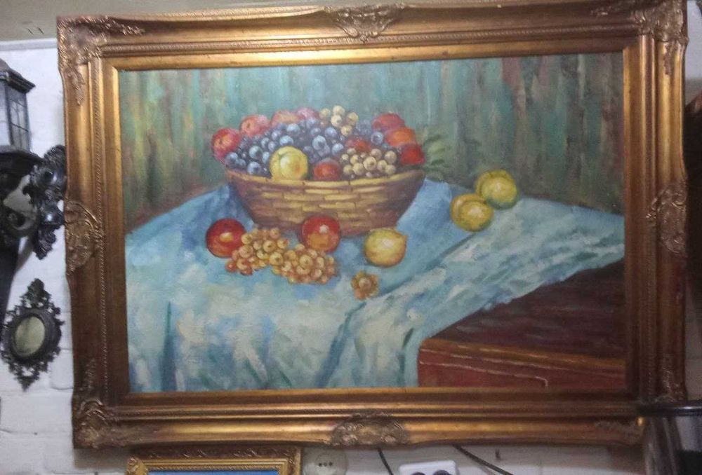 Большая картина,в шикарной раме,Натюрморт, холст/масло,размер 108/78