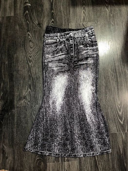 Romwe spódniczka maxi imitacja jeansu