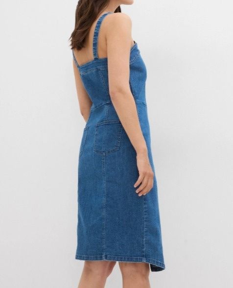 B.P.C sukienka jeansowa na ramiączka z założeniem kopertowym r.40