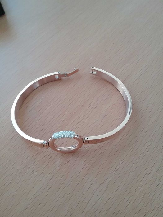 Conjunto de 2 Pulseiras banhadas a ouro, novas, com caixa