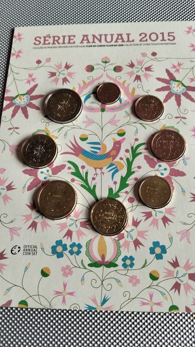 4 Séries Anuais Moedas Portugal (2015, 2016, 2017, 2018) - Flor de Cun