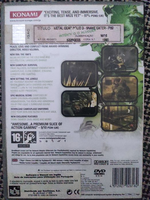 Metal gear solid 3 snake Eater PS2