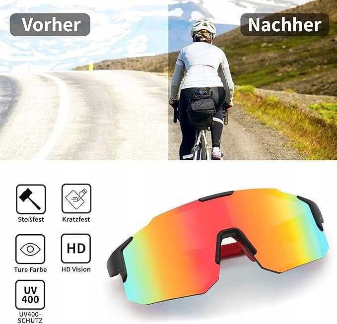 Sportowe okulary przeciwsłoneczne uv400 dla kobiet i mężczyzn