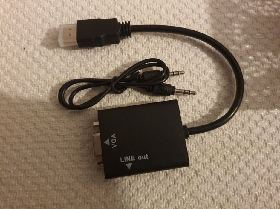 Adaptador HDMI para VGA com áudio *Novo*