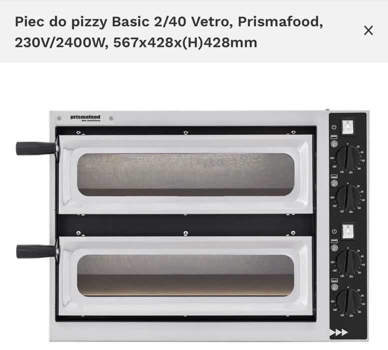 Piec do pizzy Basic 2/40 VETRO Hendi NOWY!
