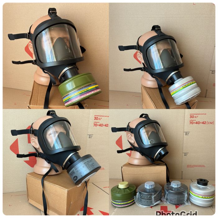 Противогаз-маска и специальный фильт от радиации и отравляющих веществ