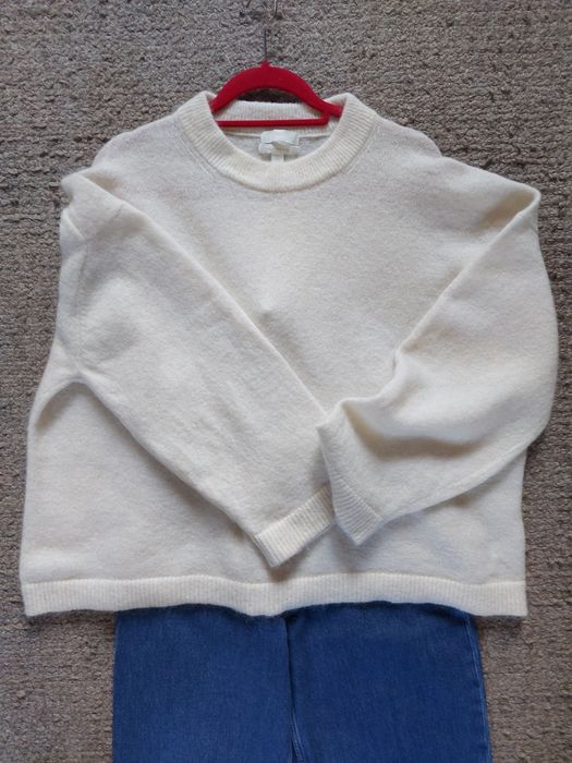 Sweter kremowy H&M 32 % mohair L