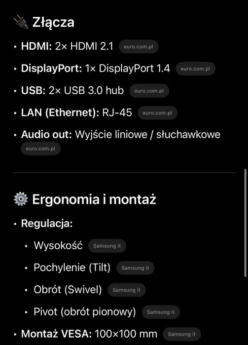 Monitor Samsung S32BG700EU Funkcja SMART