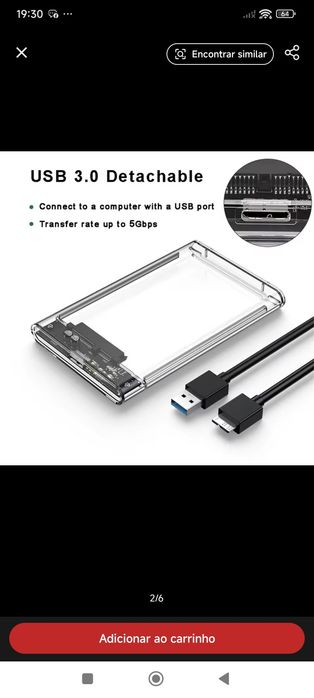 Caixa disco externo usb3.0 2,5"