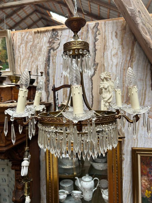 Żyrandol kryształowy mosiężny #8004 Stylowy Węgrów