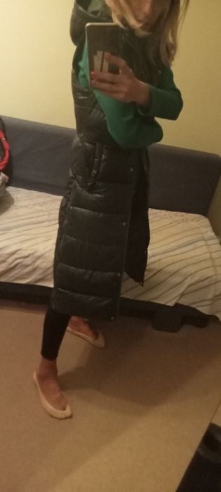 Bezrękawnik długi damski,nowy,r.36,piękna zieleń