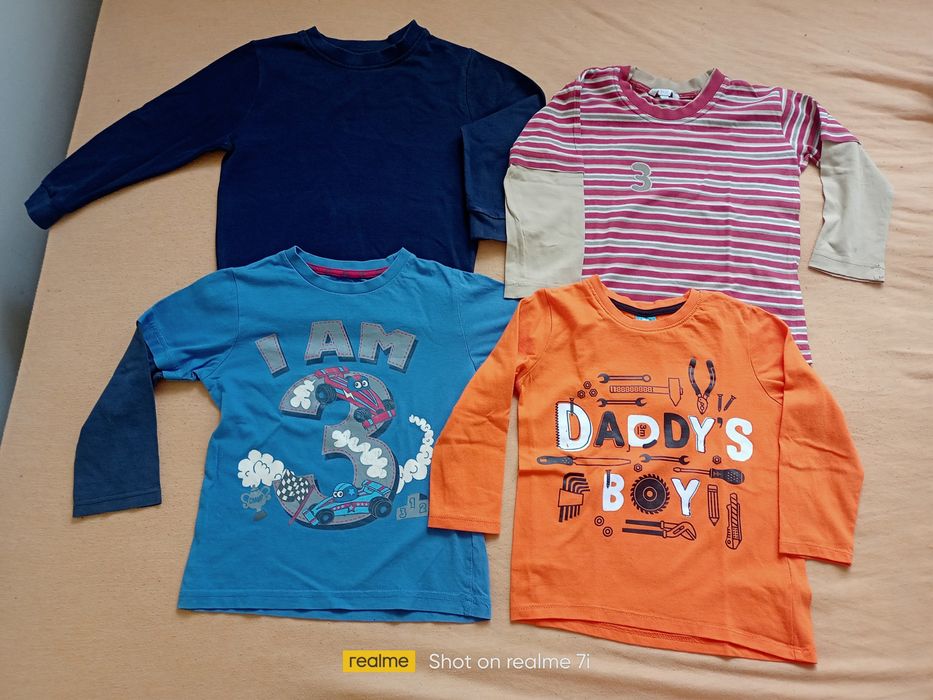 Koszulki z długim rękawem 98/104  8 szt