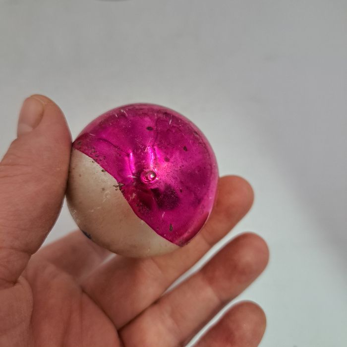 Stara bombka na choinkę z PRL szklana Kotek Kot 1