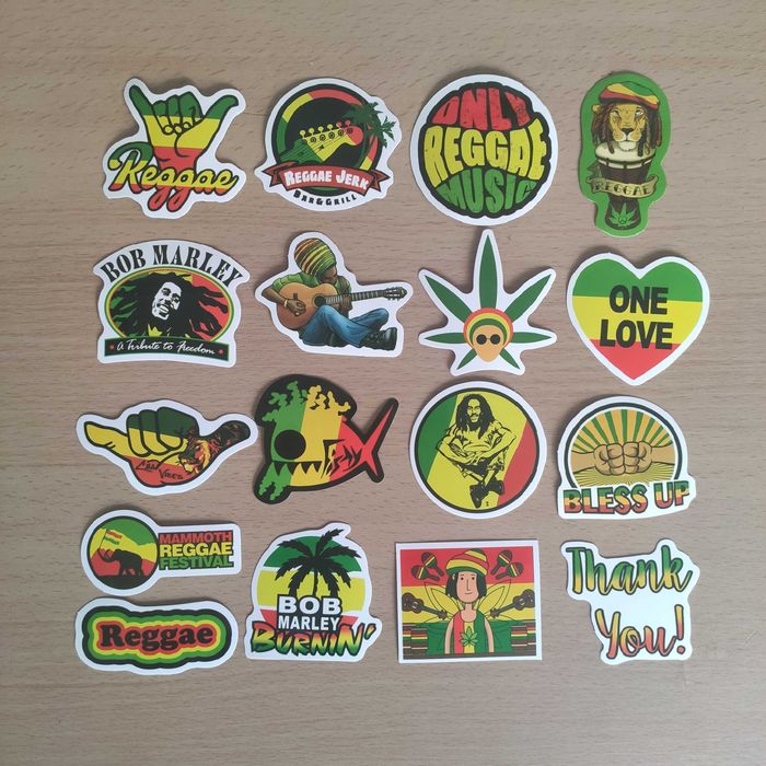 50 Stickers Autocolantes Reggae