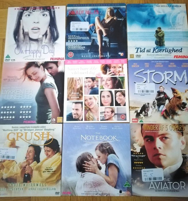 Zestaw filmów DVD 20 szt w j. Angielskim z duńskimi napisami