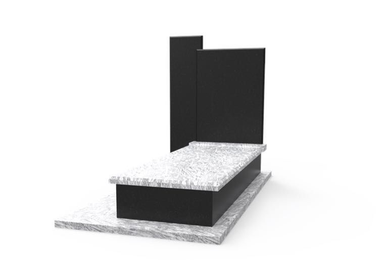 Nagrobek Granitowy Pomnik Premium Dwukolorowy Nowoczesny Granit Czarny Biały
