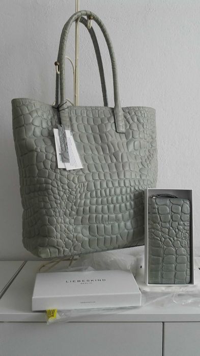 Liebeskind- torba- shopper bag z portfelem- krokodyl-super oferta