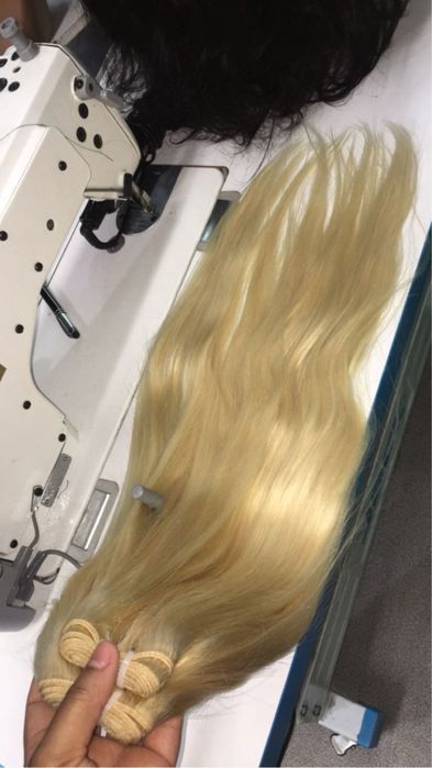 Cabelo humano loiro 65cm