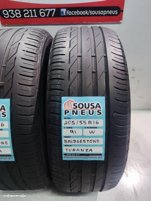 2 pneus semi novos 205-55r16 bridgestone - oferta dos portes 85 EUROS